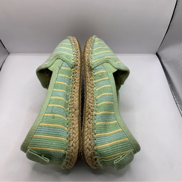 Acorn Women’s 8 Comfort Slip-on Flats Espadrille Acqua Blue/Green Shoes - Picture 6 of 9